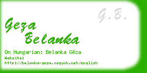 geza belanka business card
