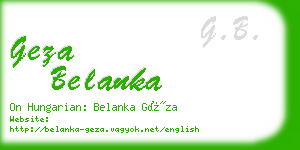 geza belanka business card